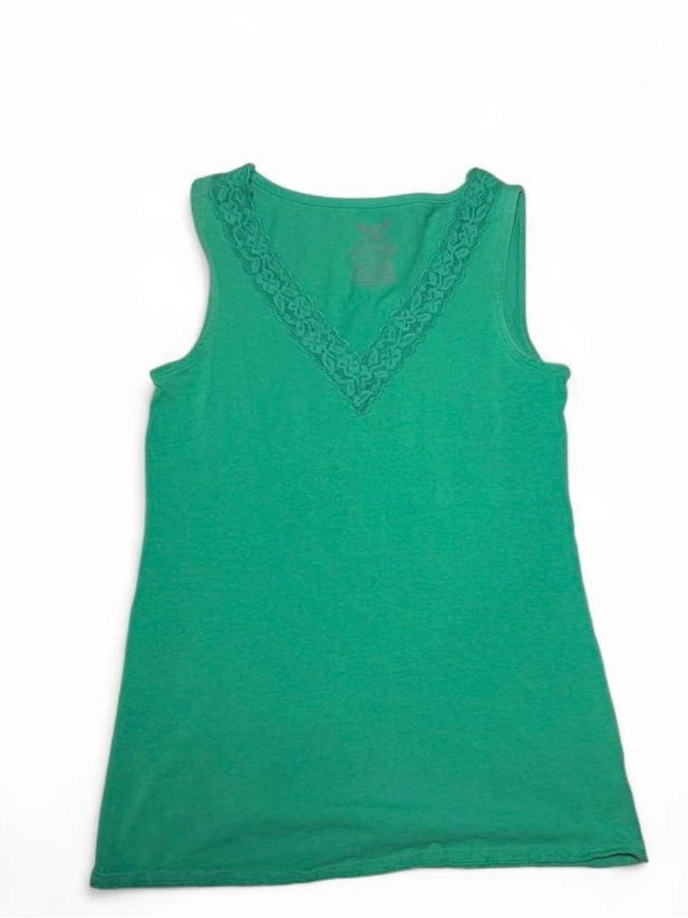 Faded Glory Emerald Green Lace V-Neck Tank Top